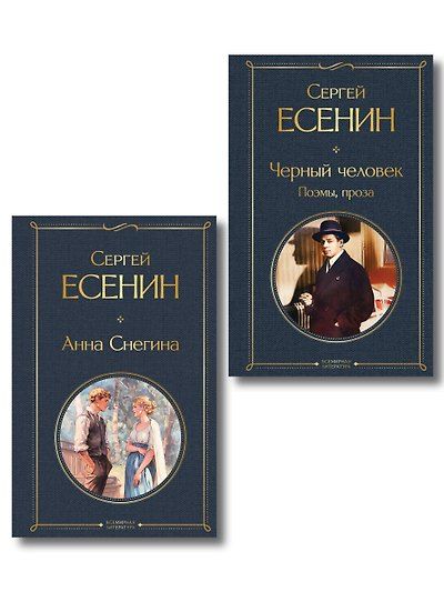 Комплект Поэзия Сергея Есенина (из 2-х книг Черный человек. Поэмы, проза. Анна Снегина ) — обложка издания